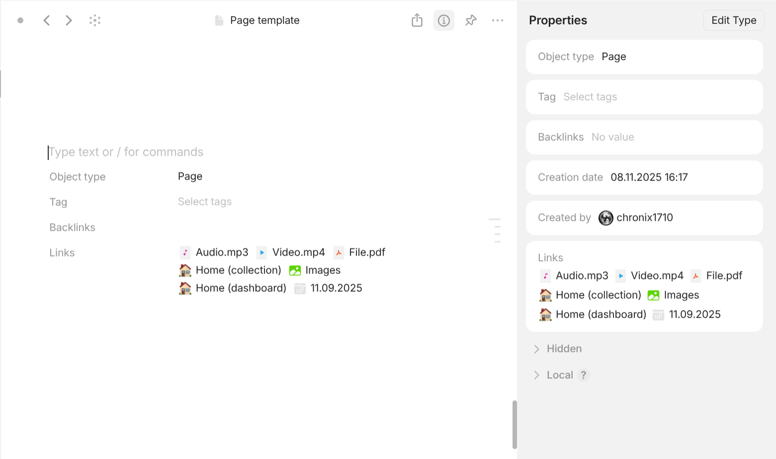 Anytype's Property block