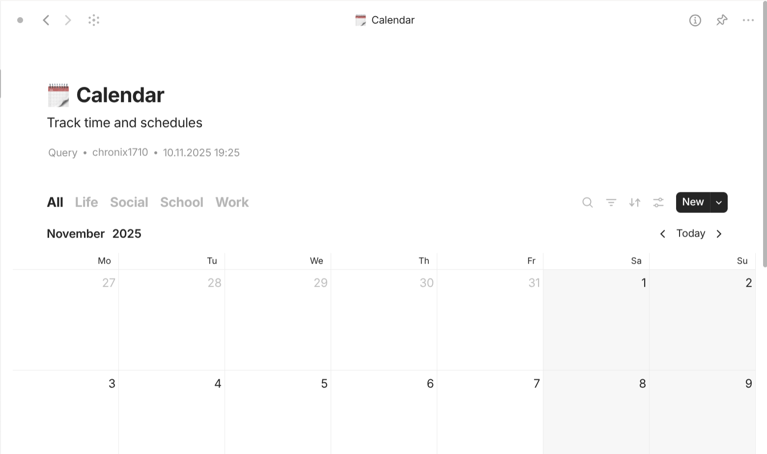 Anytype's Calendar-based objects use case