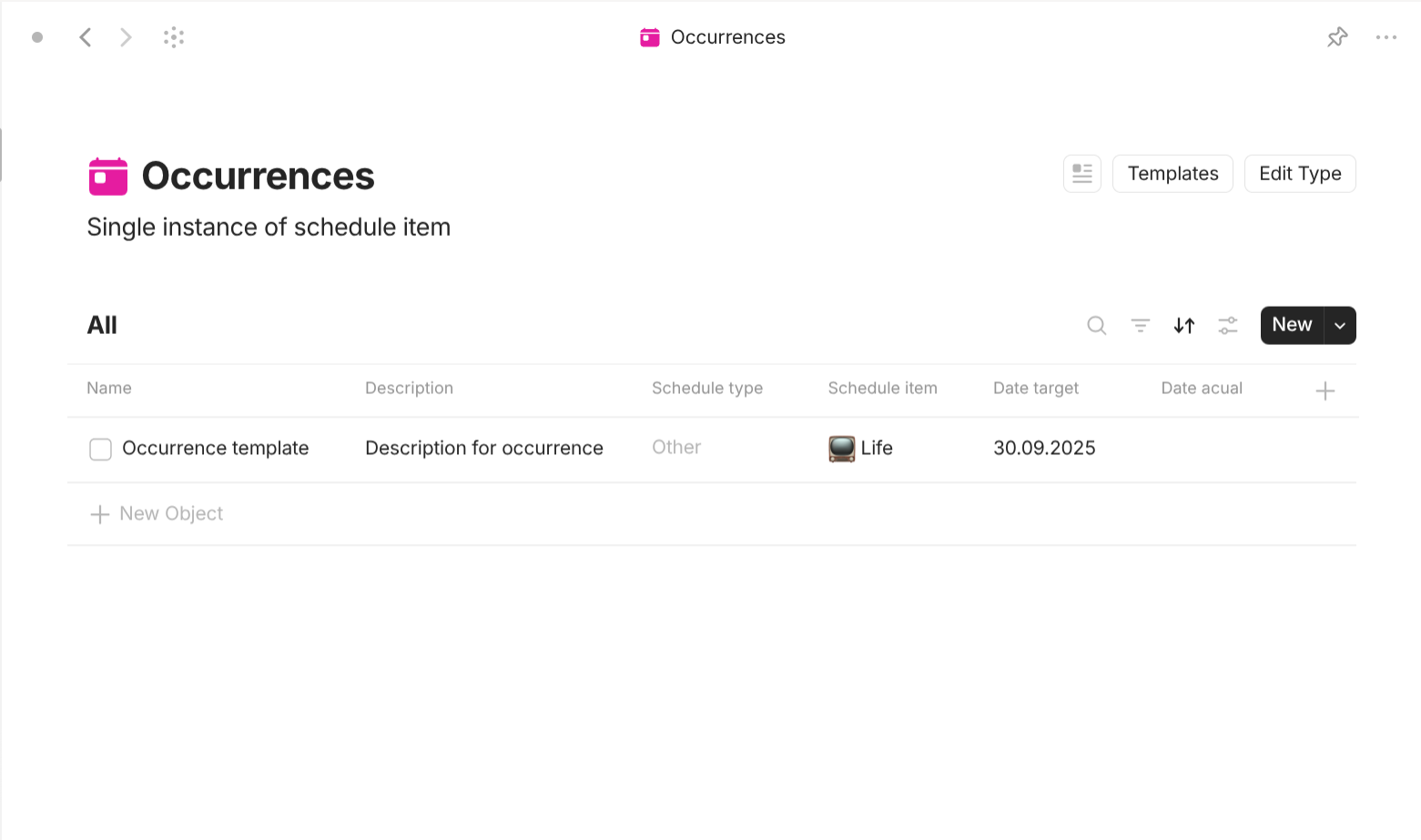 Anytype's Calendar-based objects use case