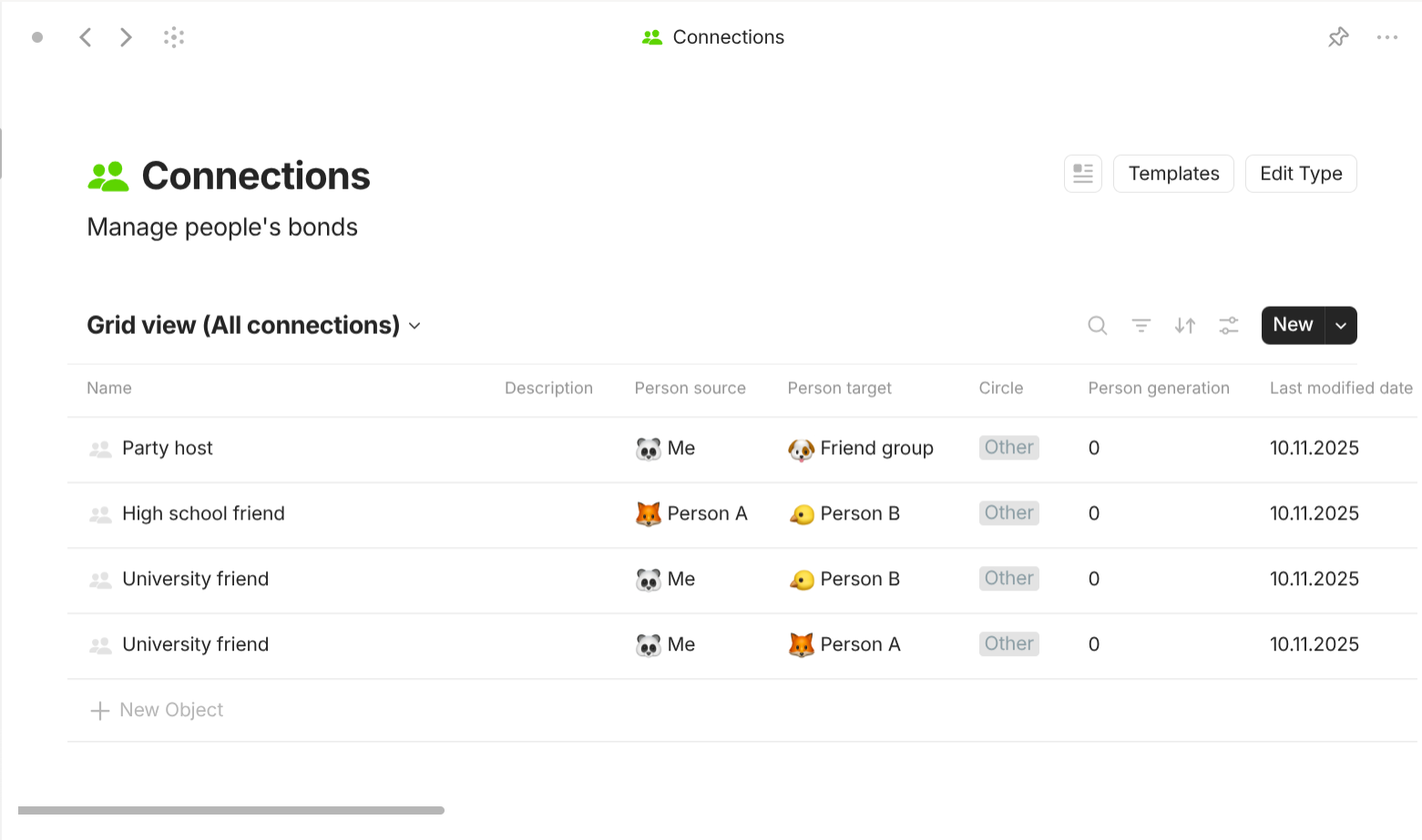 Anytype's Entity-based objects use case