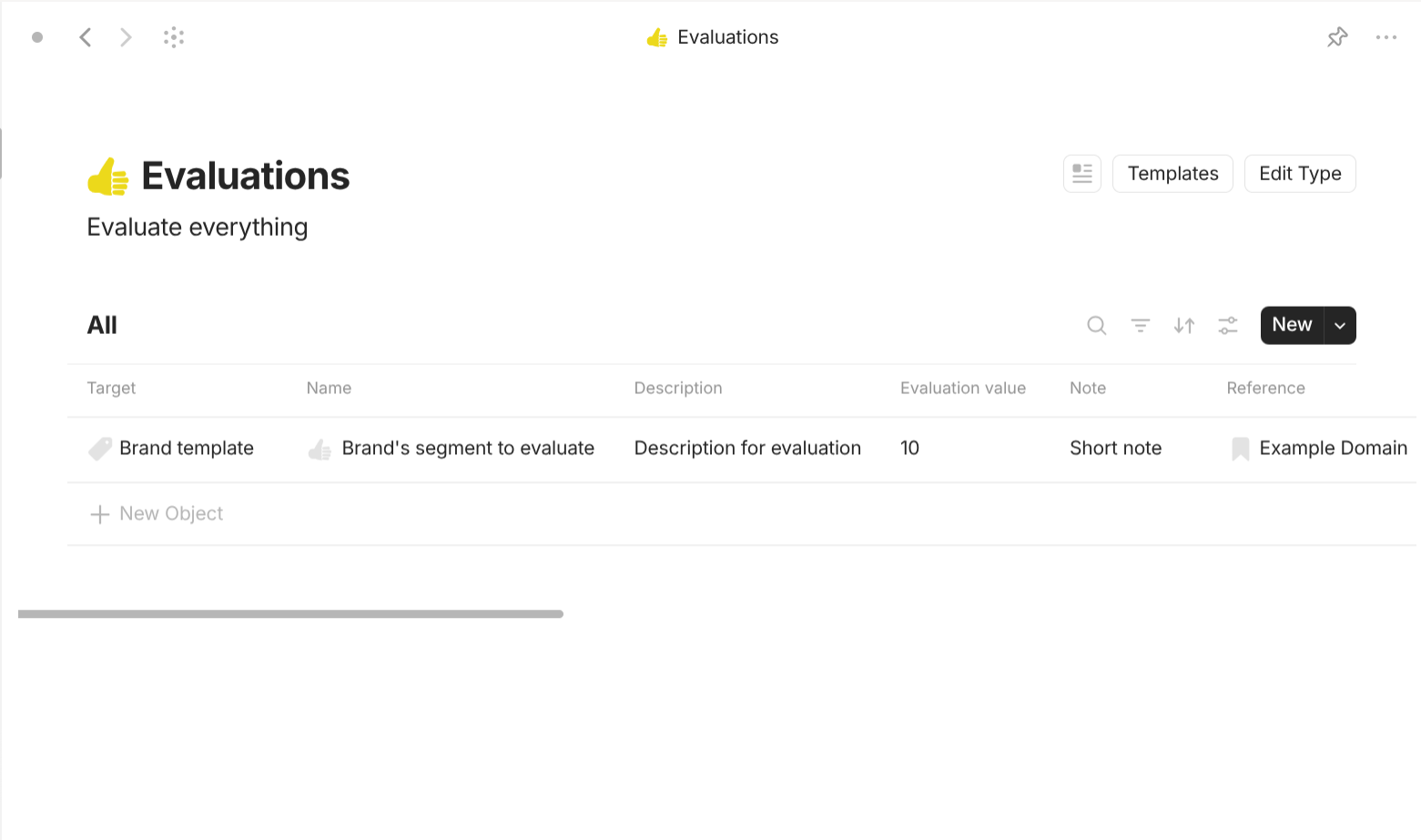 Anytype's Evaluation-based objects use case