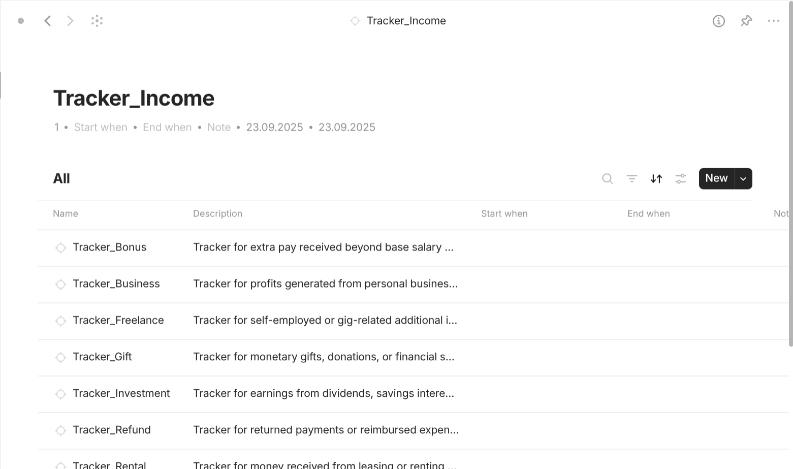 Anytype's Finance-based objects use case