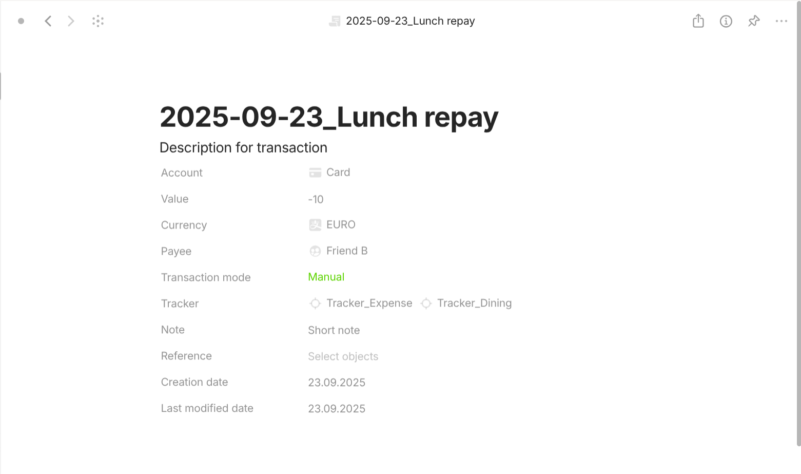 Anytype's Finance-based objects use case