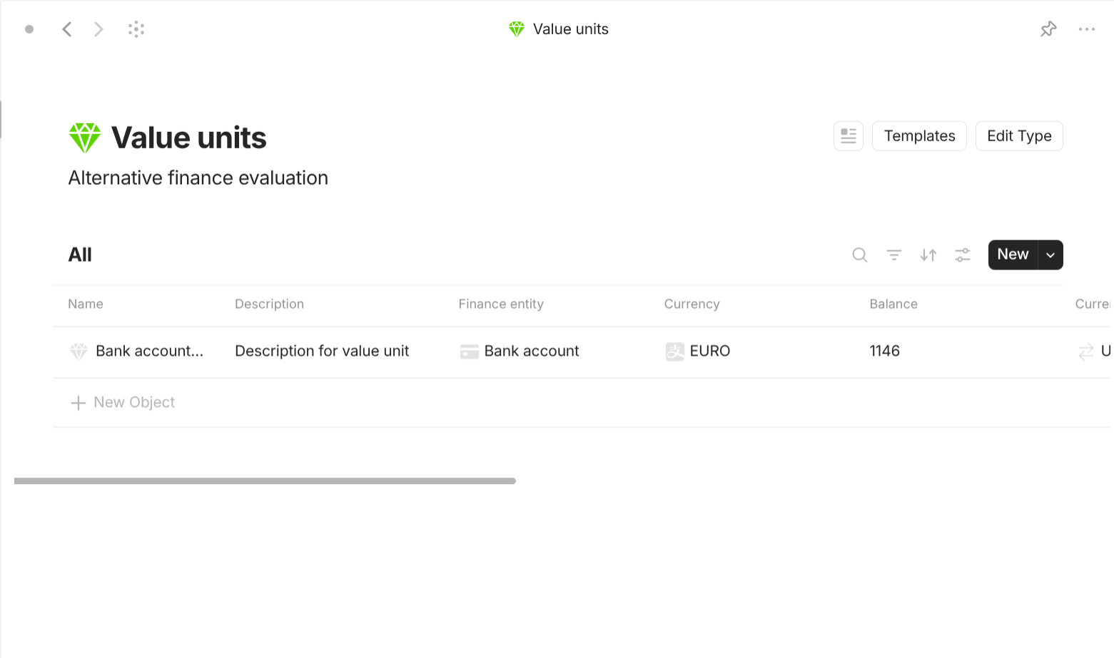 Anytype's Finance-based objects use case