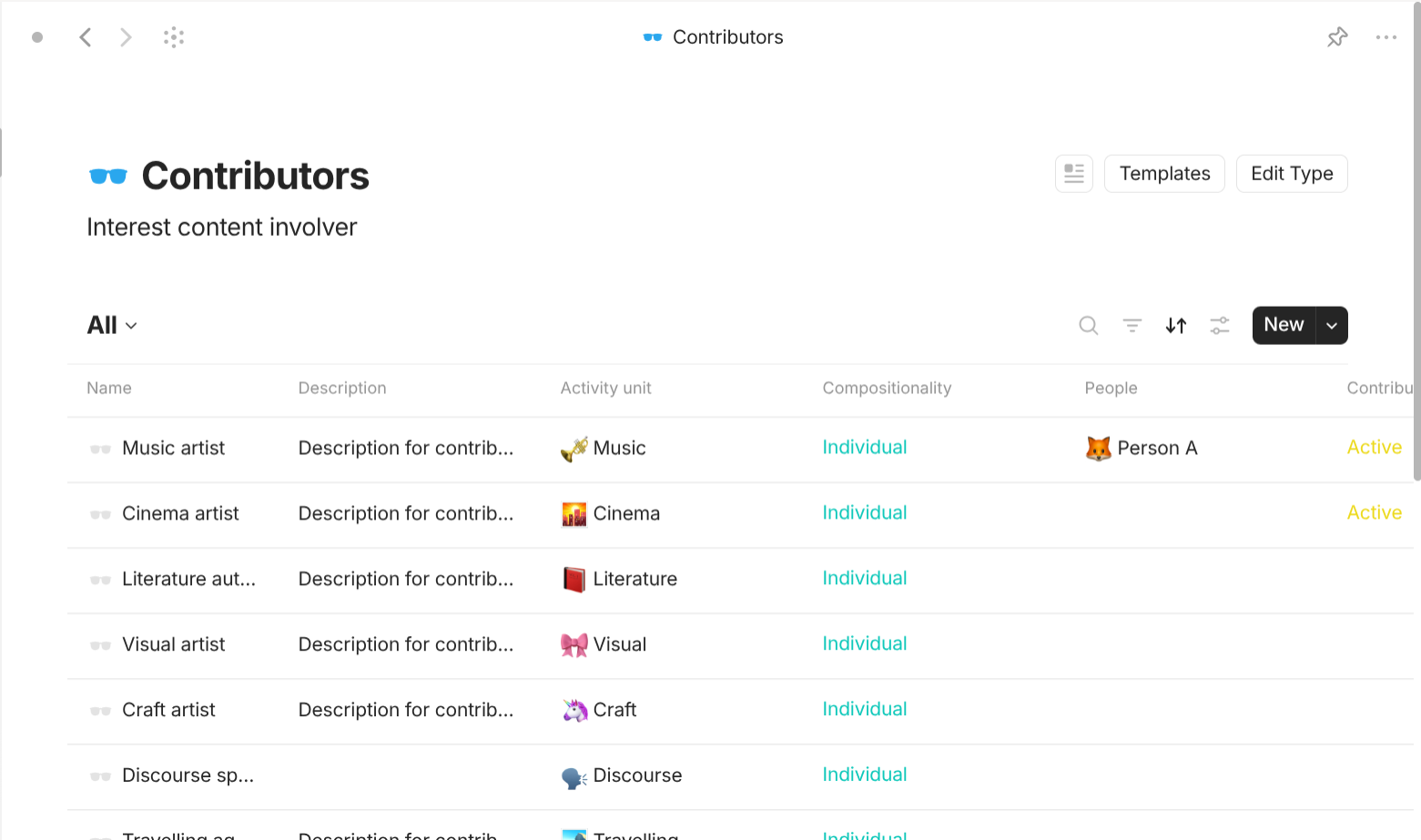 Anytype's Interest-based objects use case