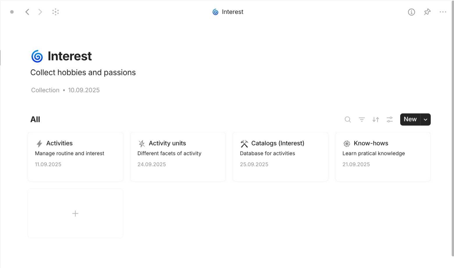 Anytype's Interest-based objects use case