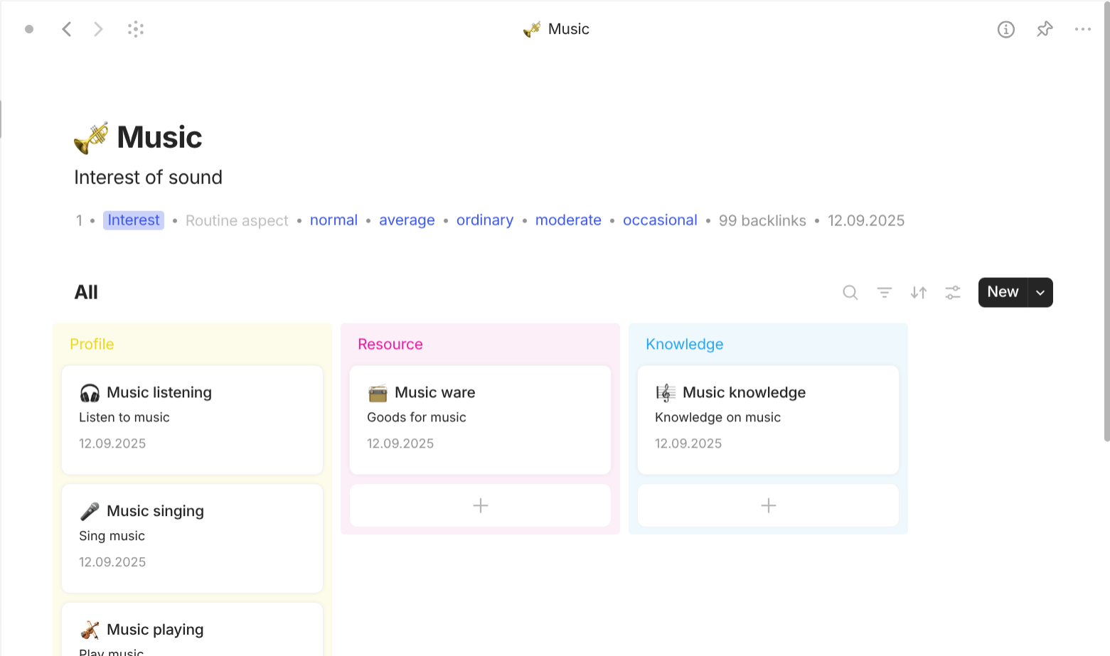 Anytype's Interest-based objects use case
