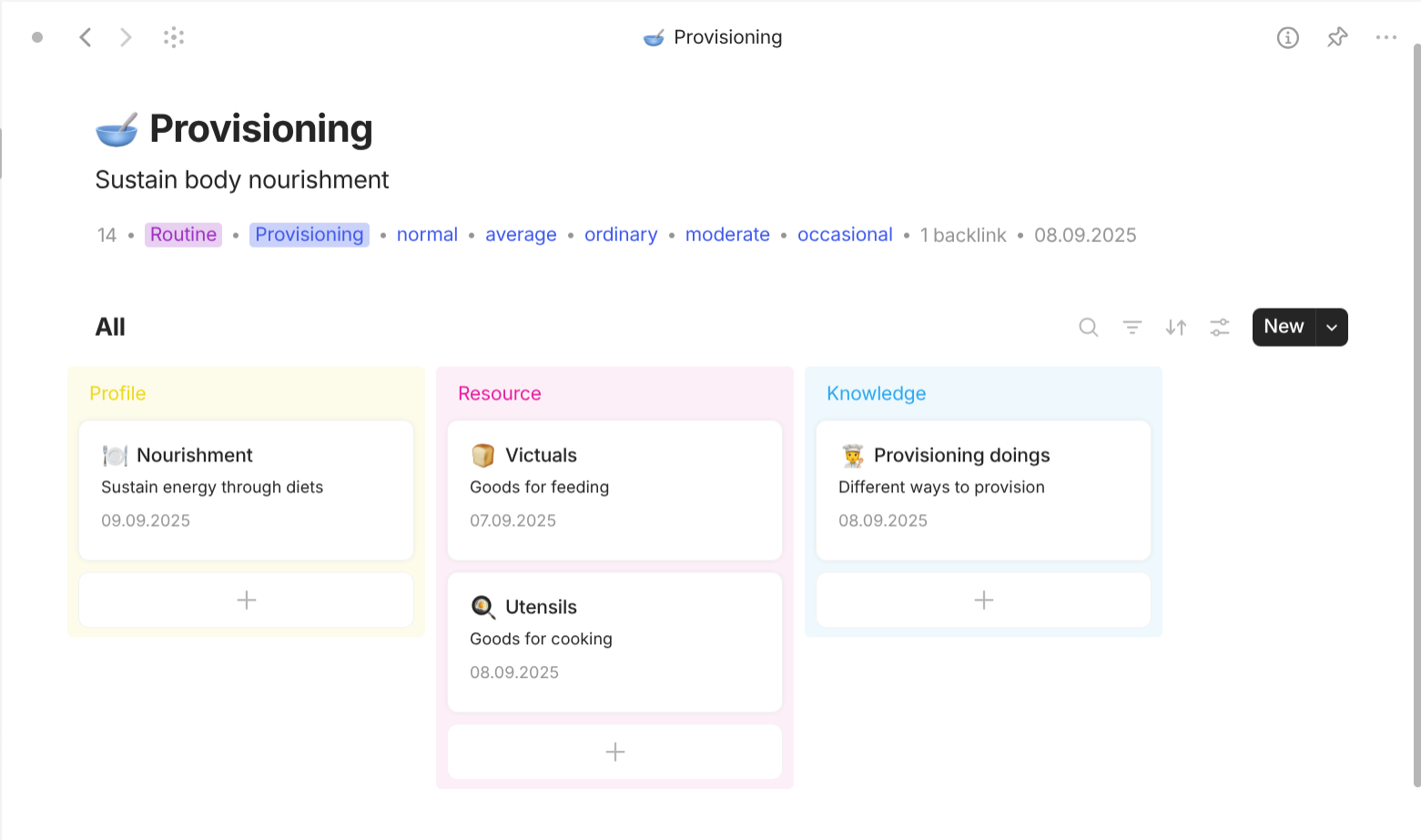 Anytype's Routine-based objects use case