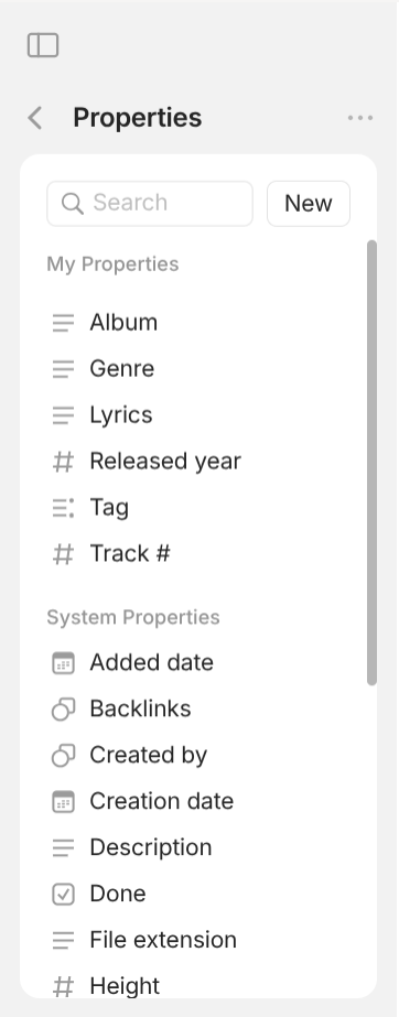 Anytype's two kind of property